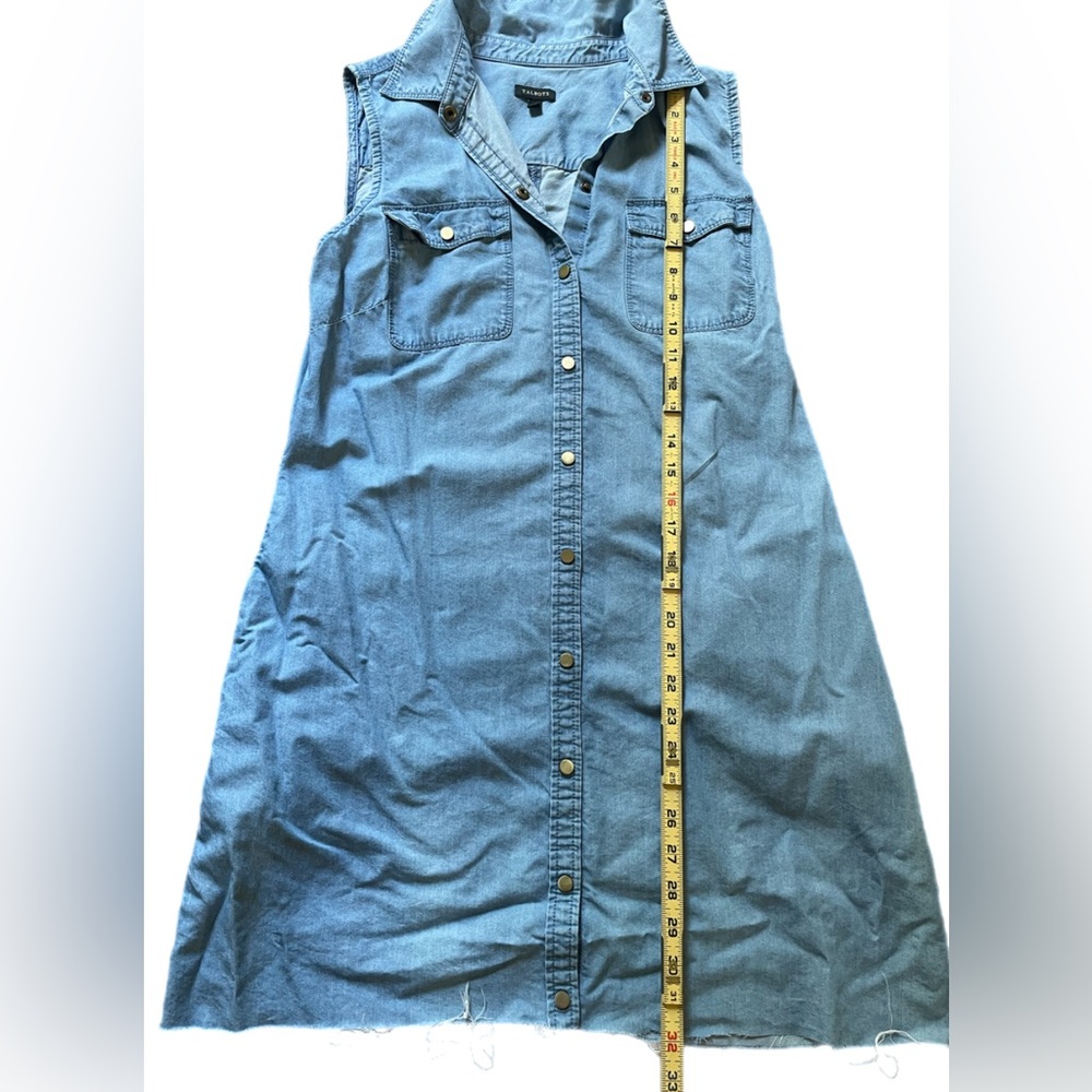 Talbots Button Down Denim Sleeveless Dress Size 6 Coastal Cowgirl Preppy Western - Picture 8 of 9
